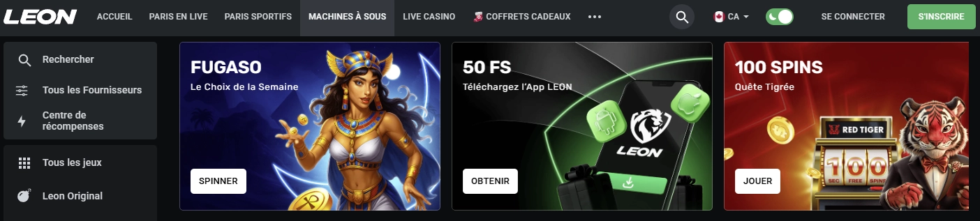 Présentation des bonus Leon Casino