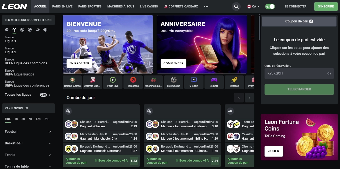 Vue principale de Leon Casino